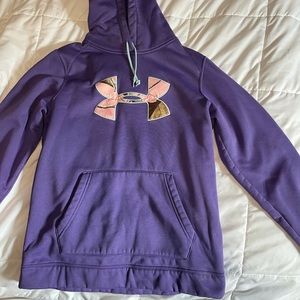 Purple camo under armour hoodie